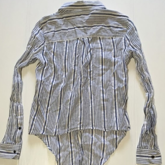 Madewell Striped Tie-Front Shirt Size XXS - Picture 3 of 5